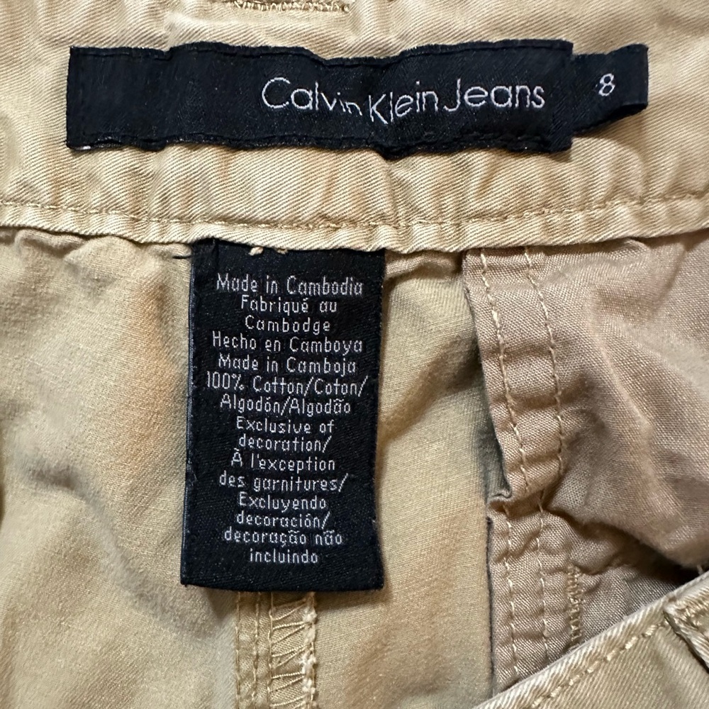 Calvin Klein Jeans Khaki Tan Cotton Chino Jeans, Size 8 - Picture 8 of 8